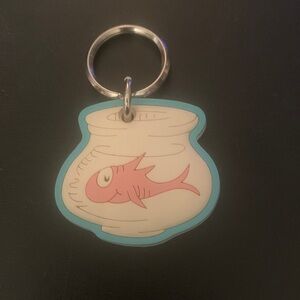 Dr. Seuss Fish Bowl Keychain with Pink Fish